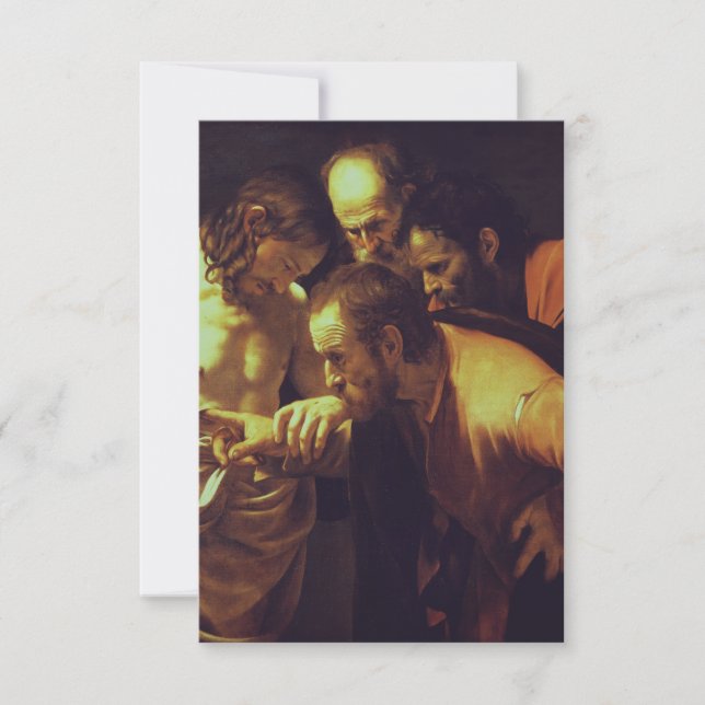 Tarjeta De Agradecimiento La incredulidad de Santo Tomás por Caravaggio (Anverso)