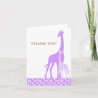 Tarjeta De Agradecimiento La jirafa de la mamá y del bebé le agradece las