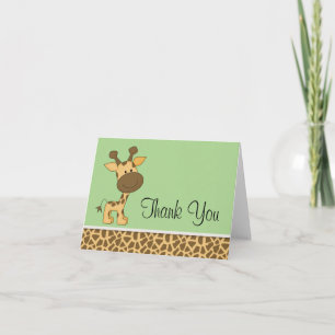 Tarjeta De Agradecimiento La jirafa verde linda le agradece