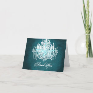 Tarjeta De Agradecimiento La lámpara azul verde azulada del vintage le