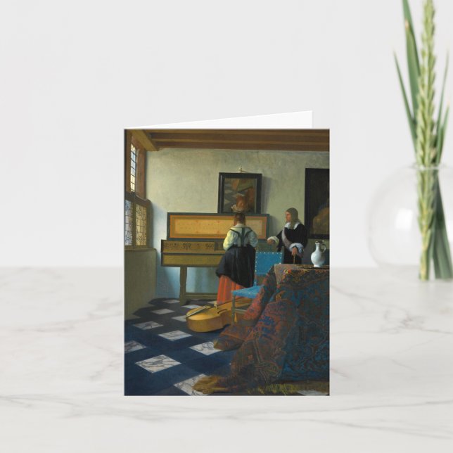 Tarjeta De Agradecimiento La lección de música de Johannes Vermeer (Anverso)