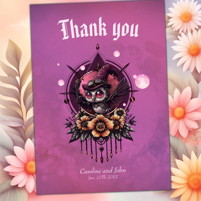 Tarjeta De Agradecimiento La lechuza Steampunk: guardiana de secretos. (Subido por el creador)