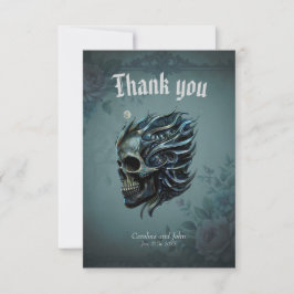 Tarjeta De Agradecimiento La llama de la vida: un diseño de cráneo.