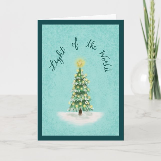 Tarjeta De Agradecimiento La luz del feriado mundial de Navidades (Anverso)