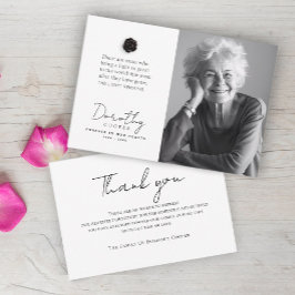 Tarjeta De Agradecimiento La luz permanece | Foto de Rosa de memoria Persona