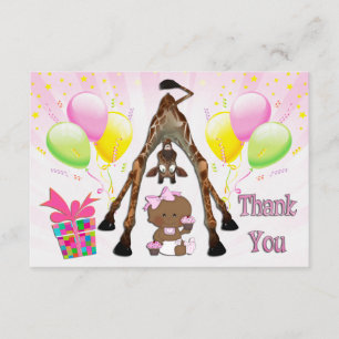 Tarjeta De Agradecimiento La magdalena étnica Baby Shower de la jirafa del