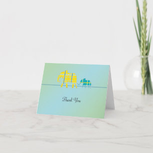 Tarjeta De Agradecimiento La mamá y yo elefante azul Baby Shower le
