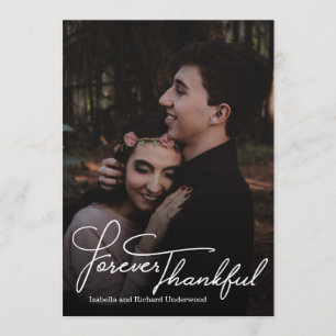 Tarjeta De Agradecimiento La mano elegante escrita el boda de la tipografía