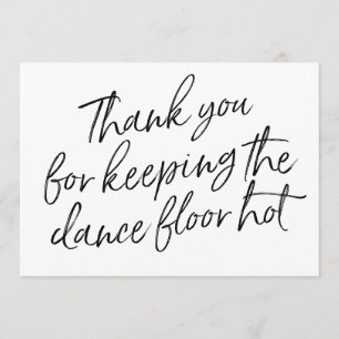 Tarjeta De Agradecimiento La mano elegante puesta letras "le agradece" DJ,