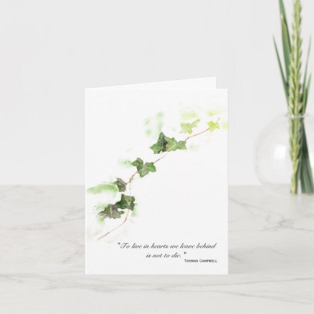 Tarjeta De Agradecimiento La marfil verde inglesa gracias por tus condolenci (Anverso)