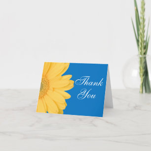 Tarjeta De Agradecimiento La margarita amarilla y azul de Gerber le agradece