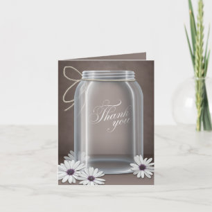 Tarjeta De Agradecimiento La margarita del tarro de albañil del vintage