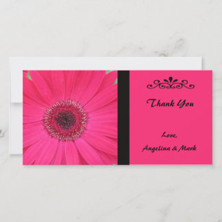 Tarjeta De Agradecimiento La margarita rosada del Gerbera le agradece