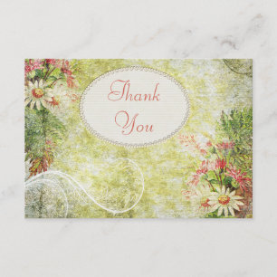 Tarjeta De Agradecimiento La margarita y los Wildflowers elegantes