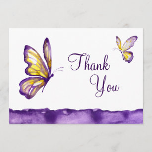 Tarjeta De Agradecimiento La mariposa de la acuarela le agradece carda