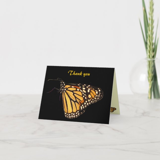 Tarjeta De Agradecimiento La mariposa de monarca le agradece (Anverso)