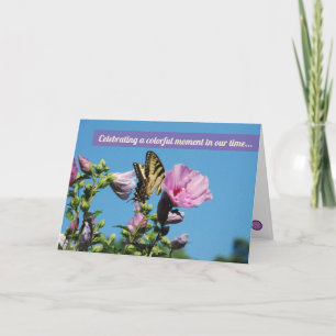 Tarjeta De Agradecimiento La mariposa en flores le agradece cardar