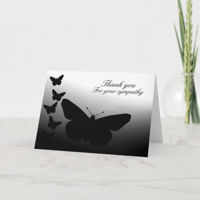 Tarjeta De Agradecimiento La mariposa le agradece (Anverso)