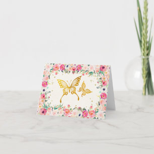 Tarjeta De Agradecimiento La mariposa le agradece cardar