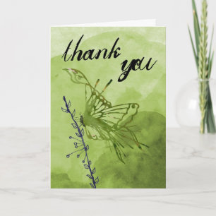 Tarjeta De Agradecimiento La mariposa le agradece cardar