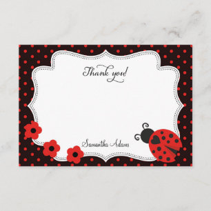 Tarjeta De Agradecimiento La mariquita le agradece cardar