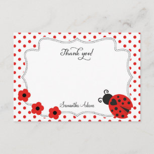 Tarjeta De Agradecimiento La mariquita le agradece cardar