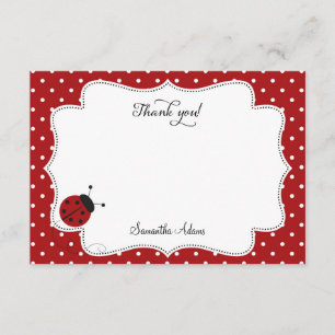 Tarjeta De Agradecimiento La mariquita roja le agradece cardar