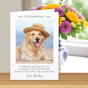 Tarjeta De Agradecimiento La mejor foto de un Mascota veterinario personaliz