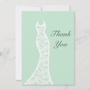 Tarjeta De Agradecimiento La menta de encaje le agradece