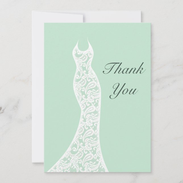 Tarjeta De Agradecimiento La menta de encaje le agradece (Anverso)