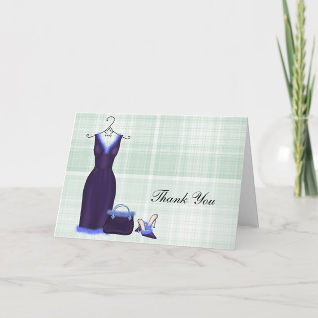 Tarjeta De Agradecimiento La moda le agradece (la púrpura) (Anverso)