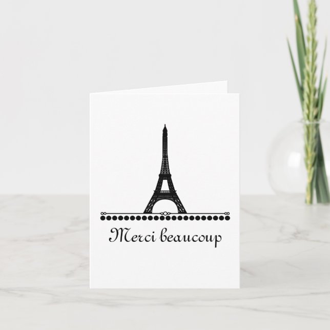 Tarjeta De Agradecimiento La moda parisiense le agradece cardar, (Anverso)