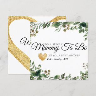 Tarjeta De Agradecimiento La momia Baby Shower de Eucalyptus verde será la t