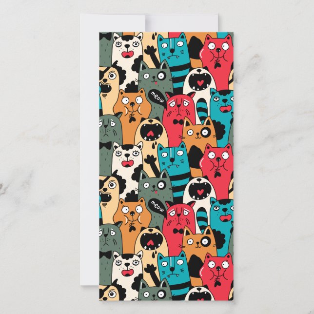 Tarjeta De Agradecimiento La muchedumbre de gatos (Anverso)