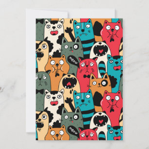 Tarjeta De Agradecimiento La multitud de gatos