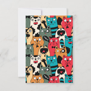 Tarjeta De Agradecimiento La multitud de gatos