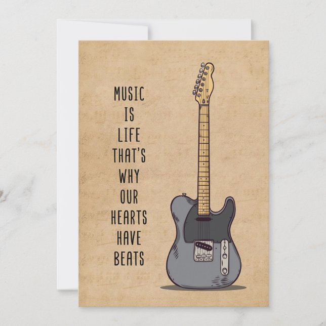 Tarjeta De Agradecimiento La música de arte es la vida (Anverso)