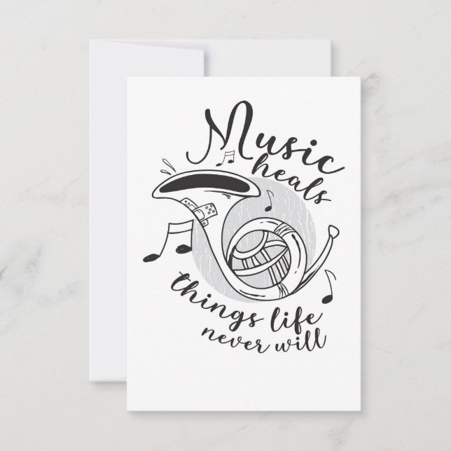 Tarjeta De Agradecimiento La música de arte musical cura la vida de las cosa (Anverso)