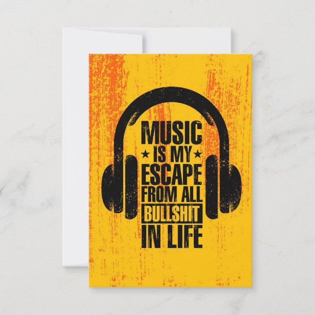 Tarjeta De Agradecimiento La música de arte musical es mi escape (Anverso)