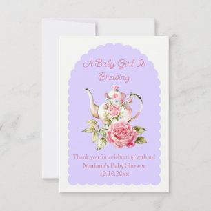 Tarjeta De Agradecimiento la niña está en camino fiesta floral de té baby sh