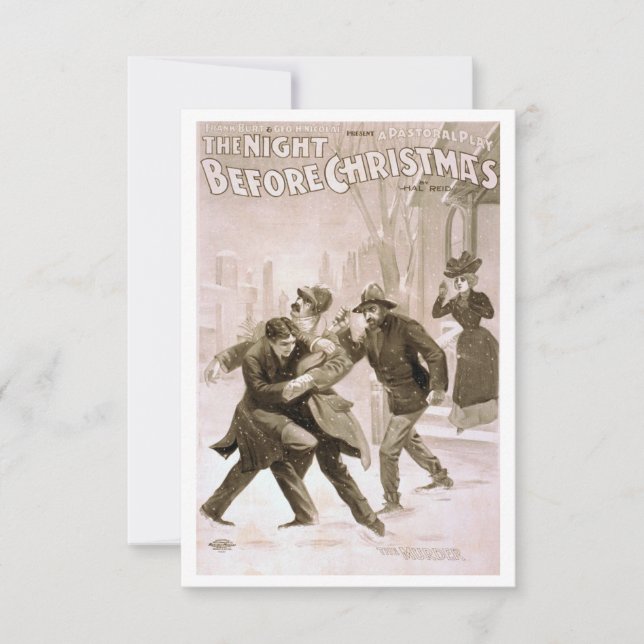 Tarjeta De Agradecimiento La noche antes de los Navidades: El asesinato (Anverso)