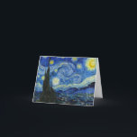 Tarjeta De Agradecimiento La noche estrellada de Vincent van Gogh<br><div class="desc">Noche estrellada,  1889,  por Vincent van Gogh. Se ve desde la ventana de la sala de asilo de Saint-Rémy-de-Provence,  orientada al este,  justo antes de la salida del sol,  con la adición de un pueblo imaginario.</div>
