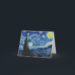 Tarjeta De Agradecimiento La noche estrellada de Vincent van Gogh<br><div class="desc">Noche estrellada,  1889,  por Vincent van Gogh. Se ve desde la ventana de la sala de asilo de Saint-Rémy-de-Provence,  orientada al este,  justo antes de la salida del sol,  con la adición de un pueblo imaginario.</div>