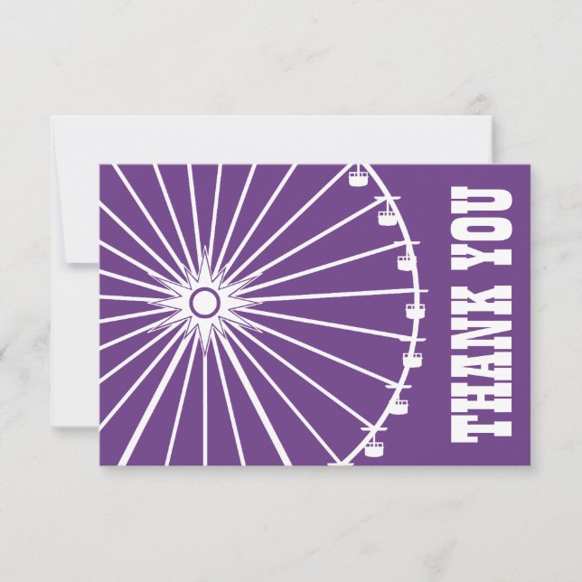 Tarjeta De Agradecimiento La noria le agradece cardar (púrpura oscuro/el (Anverso)