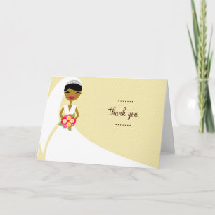 Tarjeta De Agradecimiento la NOVIA 311-UPDO LE AGRADECE AFROAMERICANO