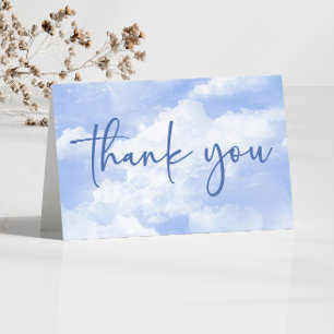 Tarjeta De Agradecimiento La Novia Está En La Nube Nueve Azul Despedida de S