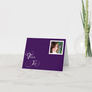 Tarjeta De Agradecimiento La obra clásica moderna púrpura y blanca le