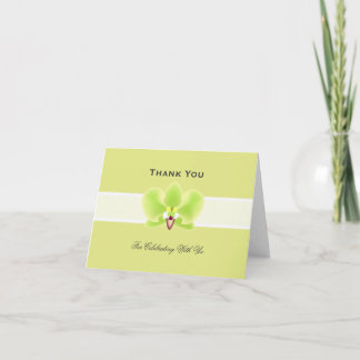 Tarjeta De Agradecimiento La orquídea verde LE AGRADECE cardar