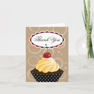 Tarjeta De Agradecimiento La panadería de la magdalena de la cereza le