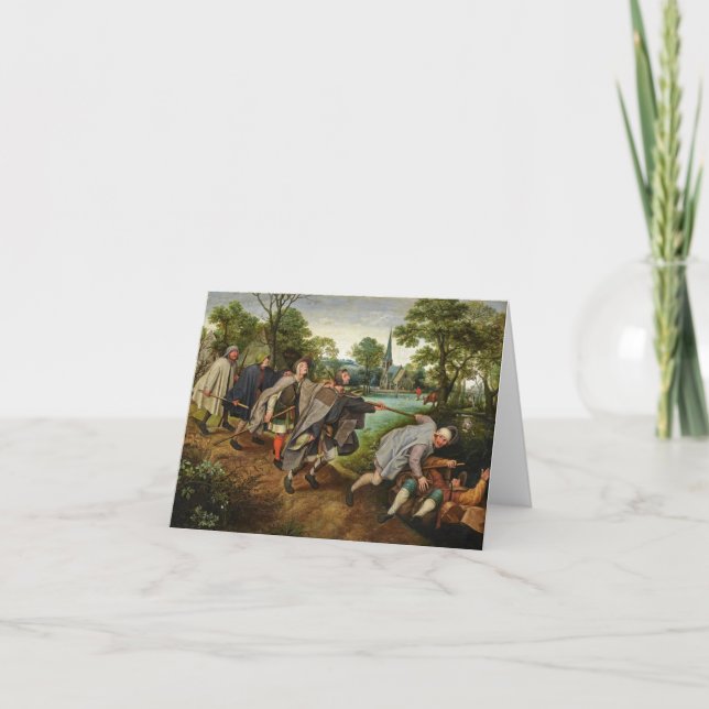 Tarjeta De Agradecimiento La parábola de los ciegos que llevan a los ciegos (Anverso)